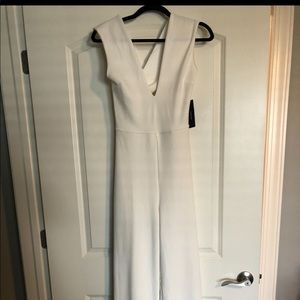 Lulu’s Thinking Out Loud Backless White Jumpsuit